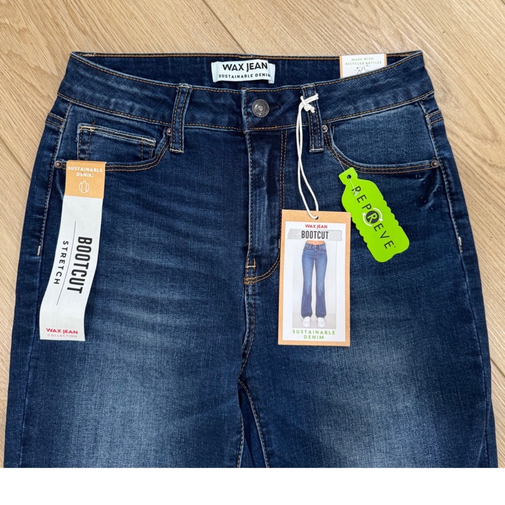 Wax Jean Sustainable Denim Bootcut Dark Wash Stretch Jeans 90248 Size 5/27 NEW - Picture 2 of 8